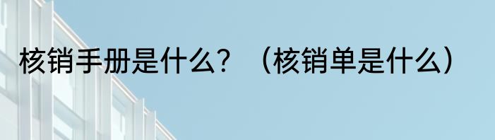 核销手册是什么？（核销单是什么）