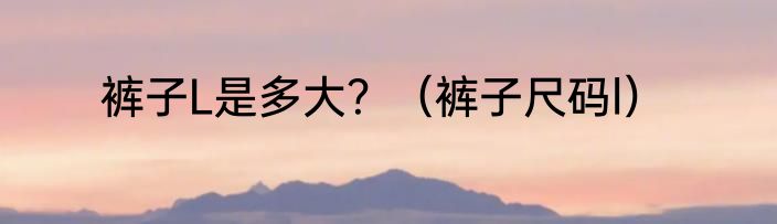裤子L是多大？（裤子尺码l）