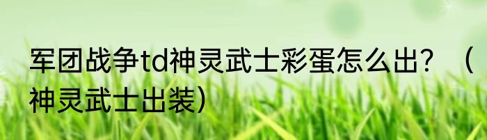 军团战争td神灵武士彩蛋怎么出？（神灵武士出装）