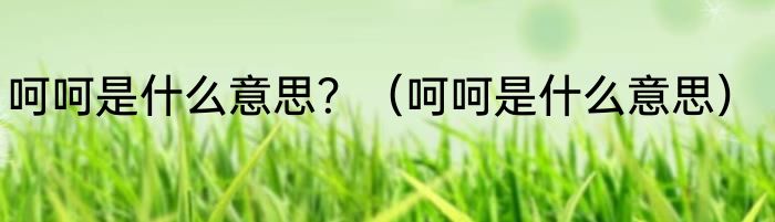 呵呵是什么意思？（呵呵是什么意思）