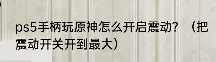 ps5手柄玩原神怎么开启震动？（把震动开关开到最大）