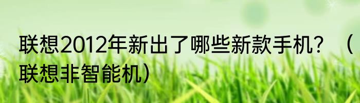 联想2012年新出了哪些新款手机？（联想非智能机）