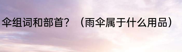 伞组词和部首？（雨伞属于什么用品）