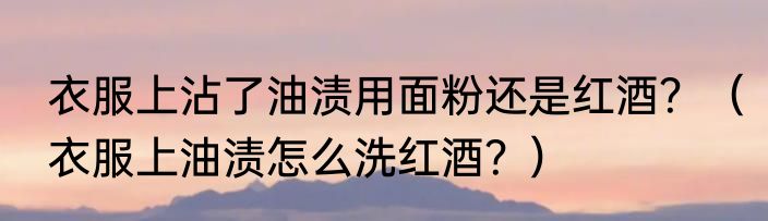 衣服上沾了油渍用面粉还是红酒？（衣服上油渍怎么洗红酒？）