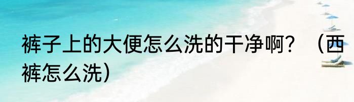 裤子上的大便怎么洗的干净啊？（西裤怎么洗）