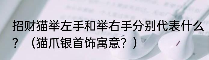 招财猫举左手和举右手分别代表什么？（猫爪银首饰寓意？）