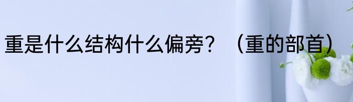 重是什么结构什么偏旁？（重的部首）