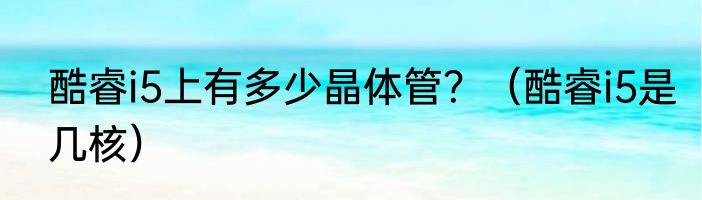 酷睿i5上有多少晶体管？（酷睿i5是几核）