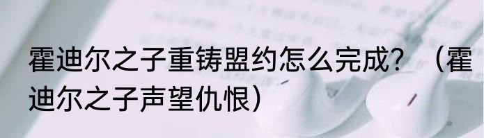 霍迪尔之子重铸盟约怎么完成？（霍迪尔之子声望仇恨）