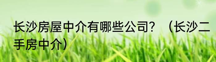 长沙房屋中介有哪些公司？（长沙二手房中介）