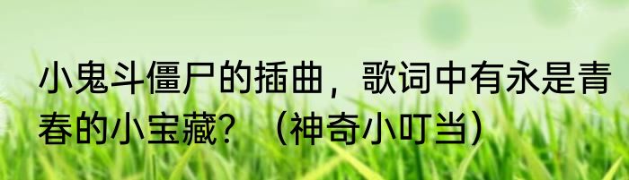 小鬼斗僵尸的插曲，歌词中有永是青春的小宝藏？（神奇小叮当）