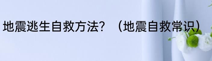 地震逃生自救方法？（地震自救常识）