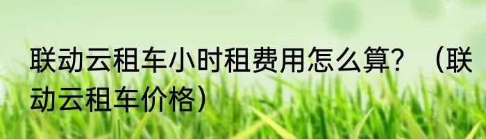 联动云租车小时租费用怎么算？（联动云租车价格）