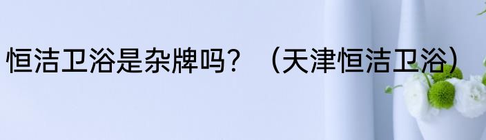 恒洁卫浴是杂牌吗？（天津恒洁卫浴）