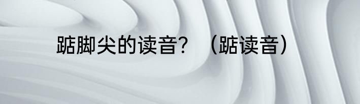 踮脚尖的读音？（踮读音）