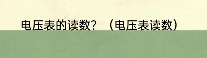 电压表的读数？（电压表读数）