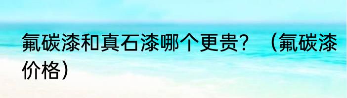 氟碳漆和真石漆哪个更贵？（氟碳漆价格）
