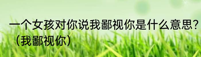 一个女孩对你说我鄙视你是什么意思？（我鄙视你）