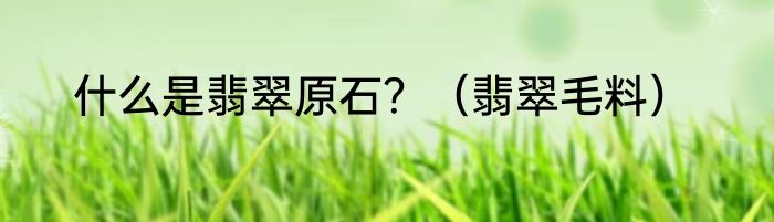 什么是翡翠原石？（翡翠毛料）