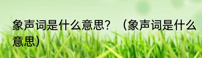 象声词是什么意思？（象声词是什么意思）