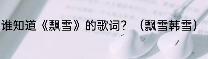 谁知道《飘雪》的歌词？（飘雪韩雪）
