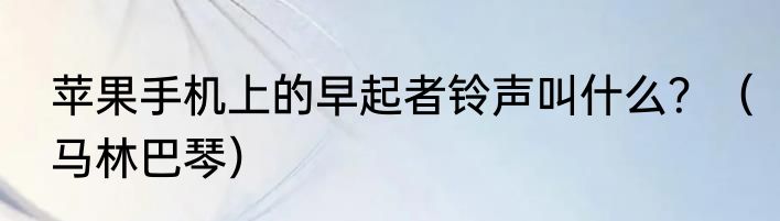 苹果手机上的早起者铃声叫什么？（马林巴琴）