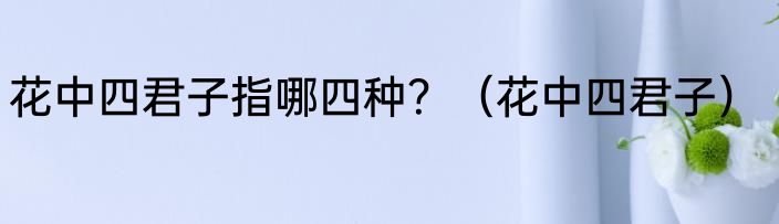 花中四君子指哪四种？（花中四君子）