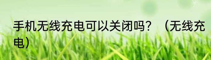手机无线充电可以关闭吗？（无线充电）