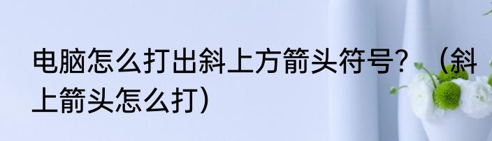 电脑怎么打出斜上方箭头符号？（斜上箭头怎么打）