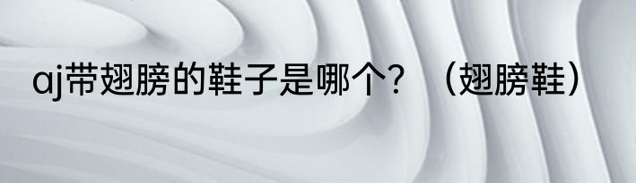 aj带翅膀的鞋子是哪个？（翅膀鞋）