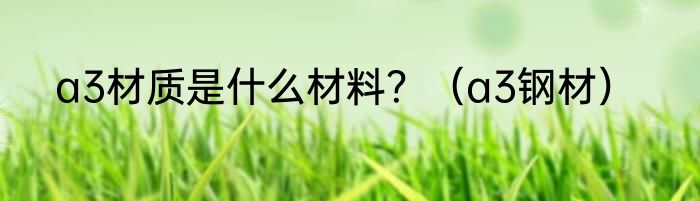 a3材质是什么材料？（a3钢材）