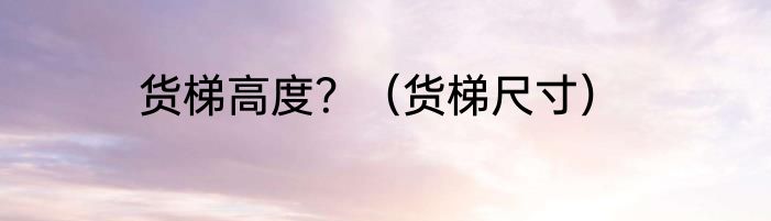 货梯高度？（货梯尺寸）