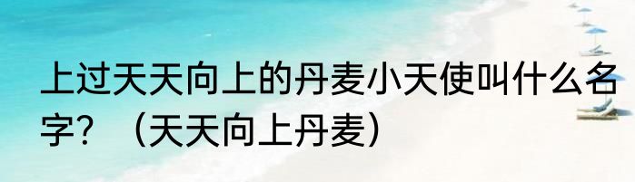 上过天天向上的丹麦小天使叫什么名字？（天天向上丹麦）