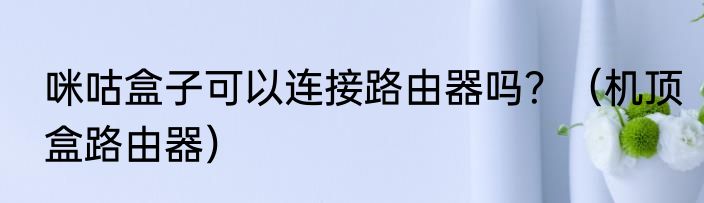 咪咕盒子可以连接路由器吗？（机顶盒路由器）
