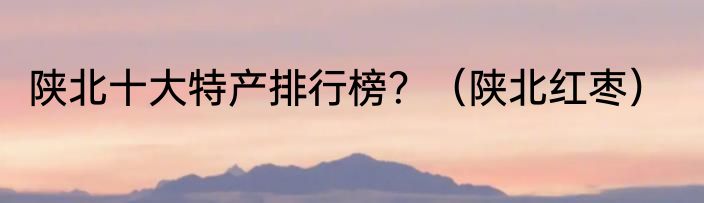 陕北十大特产排行榜？（陕北红枣）