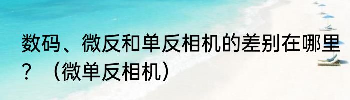 数码、微反和单反相机的差别在哪里？（微单反相机）