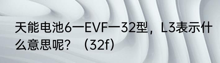 天能电池6一EVF一32型，L3表示什么意思呢？（32f）