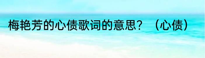 梅艳芳的心债歌词的意思？（心债）