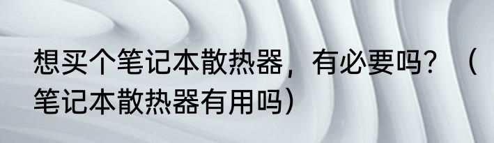 想买个笔记本散热器，有必要吗？（笔记本散热器有用吗）