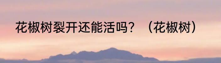花椒树裂开还能活吗？（花椒树）