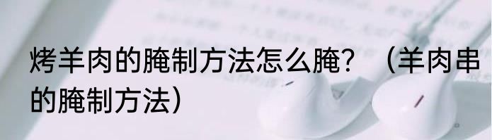 烤羊肉的腌制方法怎么腌？（羊肉串的腌制方法）