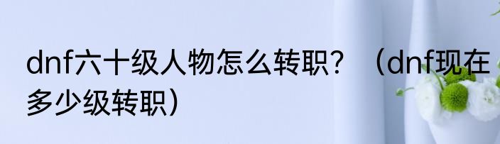 dnf六十级人物怎么转职？（dnf现在多少级转职）