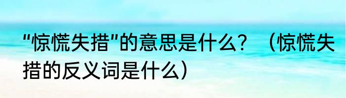 “惊慌失措”的意思是什么？（惊慌失措的反义词是什么）