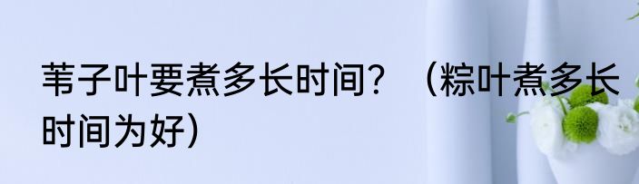 苇子叶要煮多长时间？（粽叶煮多长时间为好）