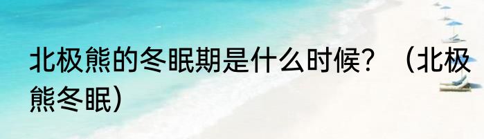 北极熊的冬眠期是什么时候？（北极熊冬眠）