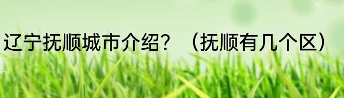 辽宁抚顺城市介绍？（抚顺有几个区）