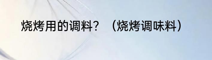 烧烤用的调料？（烧烤调味料）