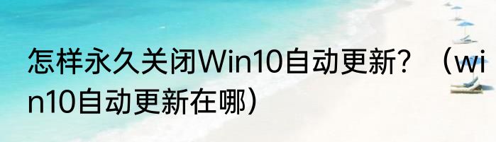 怎样永久关闭Win10自动更新？（win10自动更新在哪）
