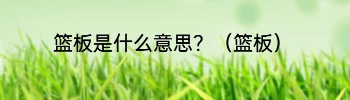 篮板是什么意思？（篮板）