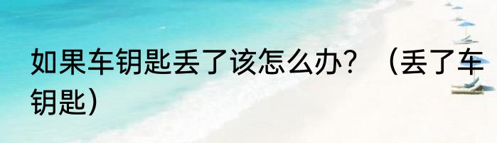 如果车钥匙丢了该怎么办？（丢了车钥匙）